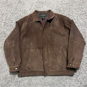 Vintage Cambridge Classics Brown Suede Bomber Jacket XL men’s